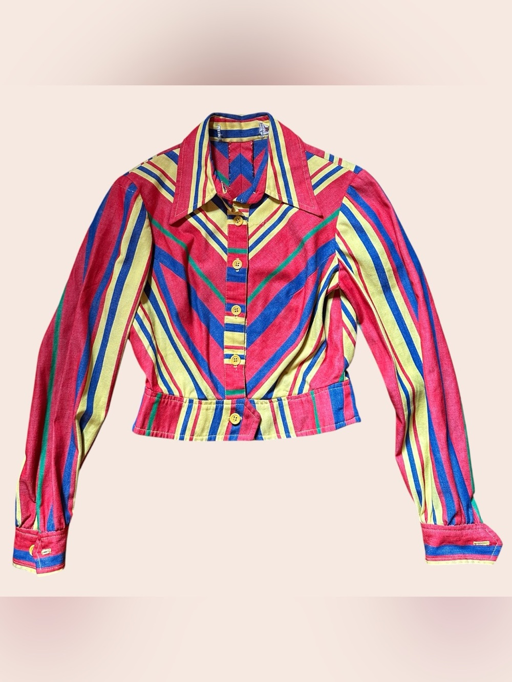 1970s Multi-color Striped Blouse